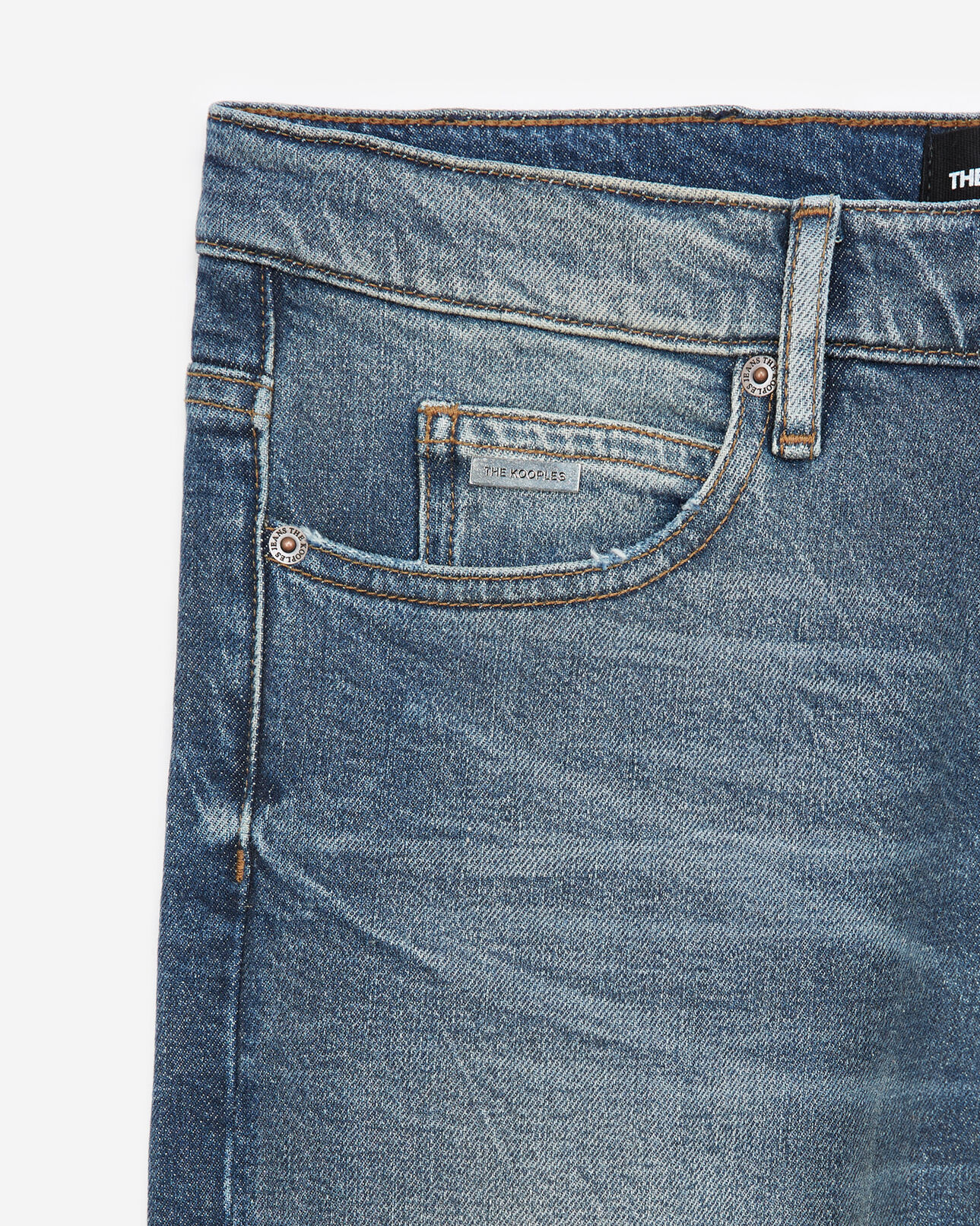 The Kooples HERREN BLUE DENIM blaue schmal geschnittene jeans