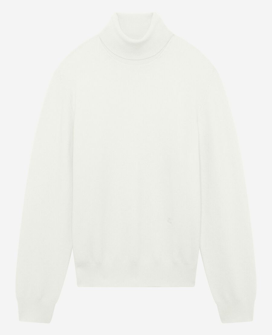 The Kooples H ECRU turtleneck sweater in ecru cashmere