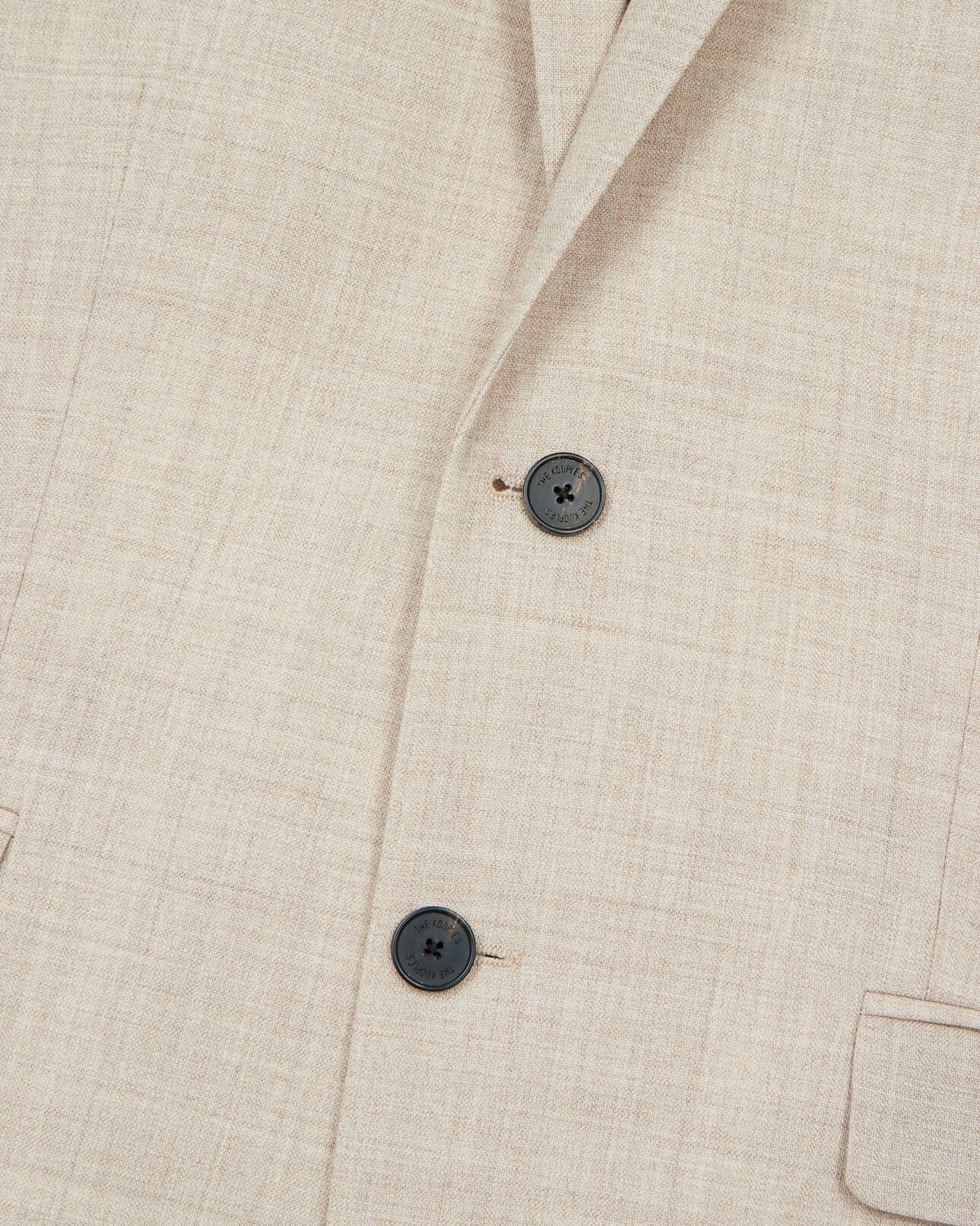 The Kooples HERREN BEIGE beigefarbene, schmal geschnittene anzugjacke aus wolle