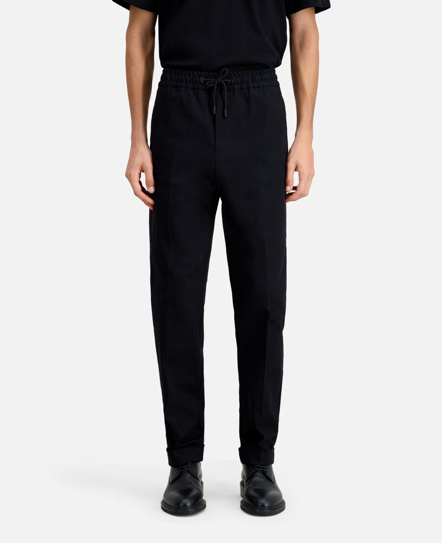 black flannel trousers