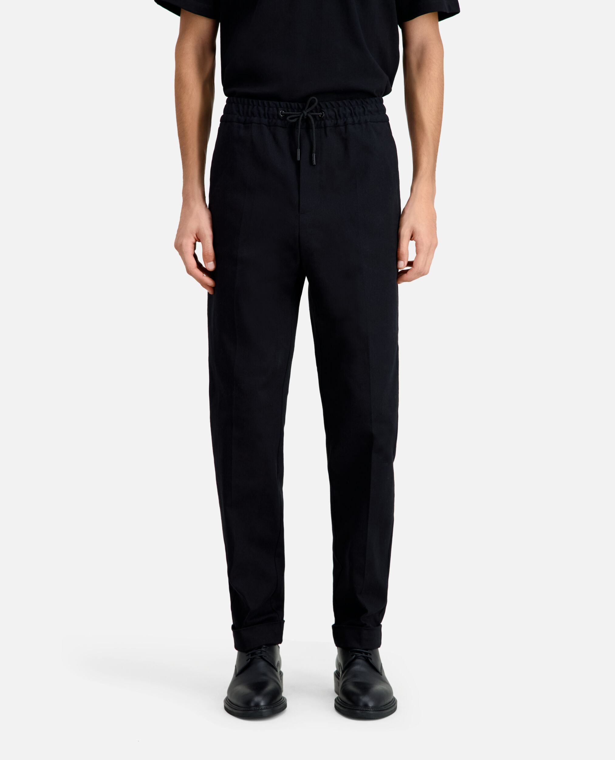 Black flannel trousers, BLACK, hi-res image number null