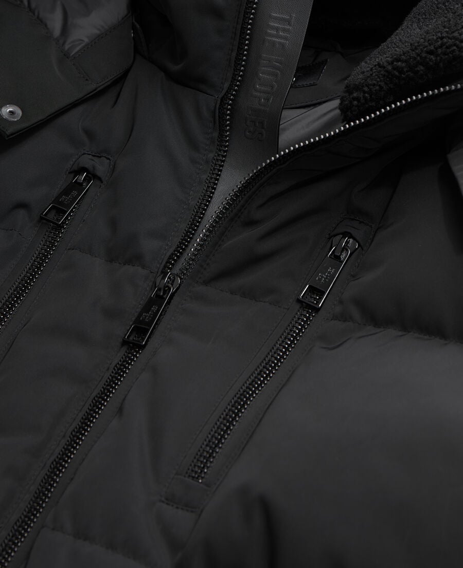 The Kooples MEN BLACK black hooded puffer jacket