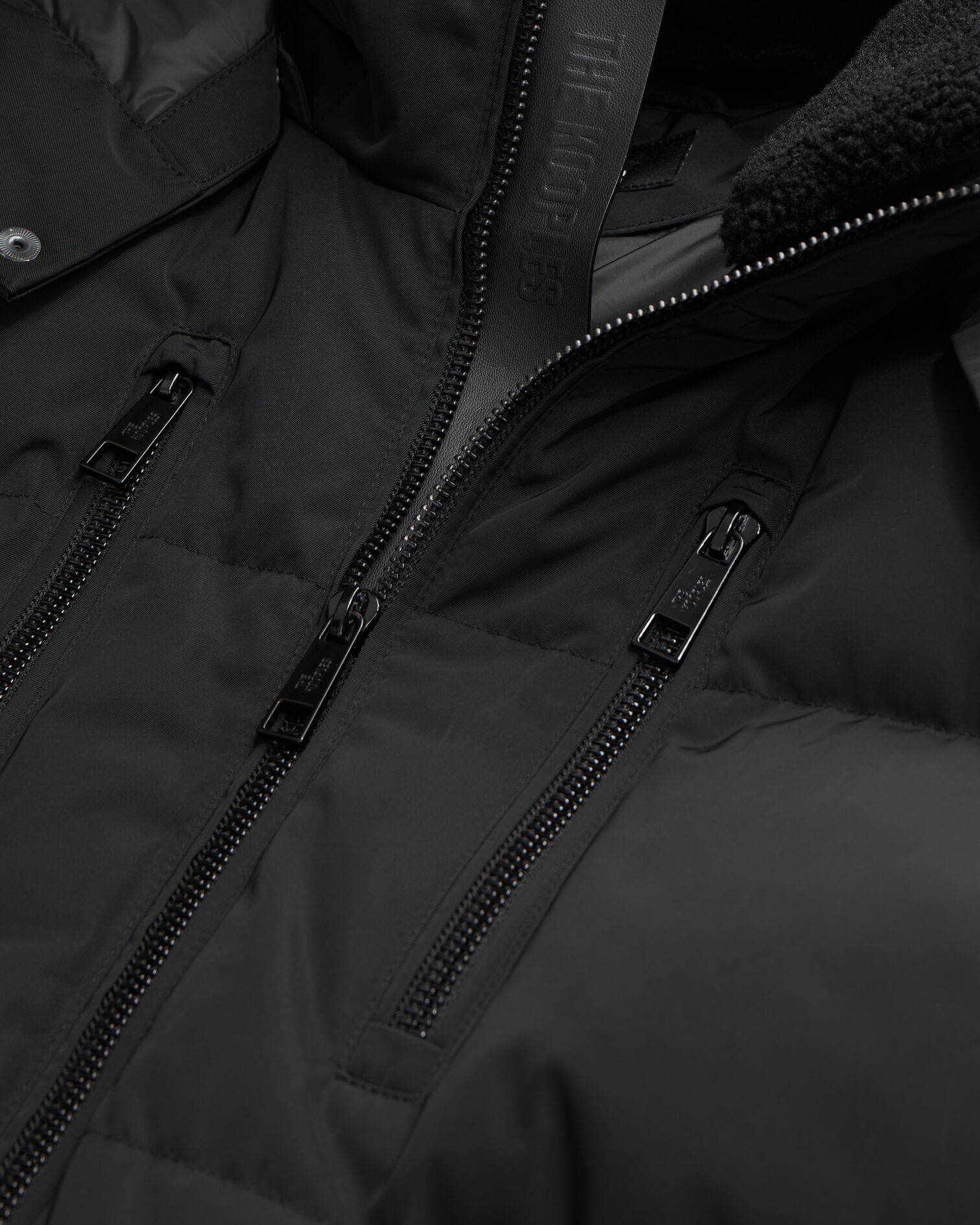Black hooded puffer jacket, BLACK, hi-res image number null