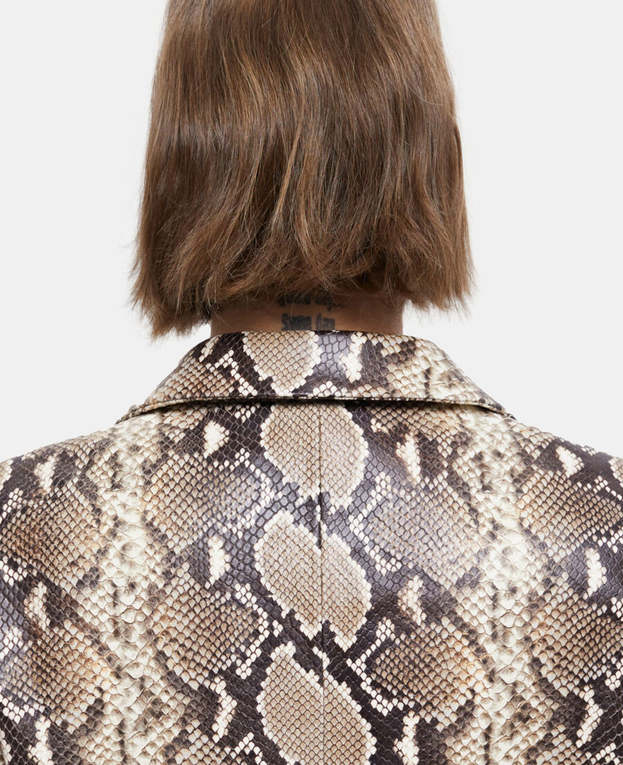 The Kooples FEMME PYTHON BEIGE veste en cuir python