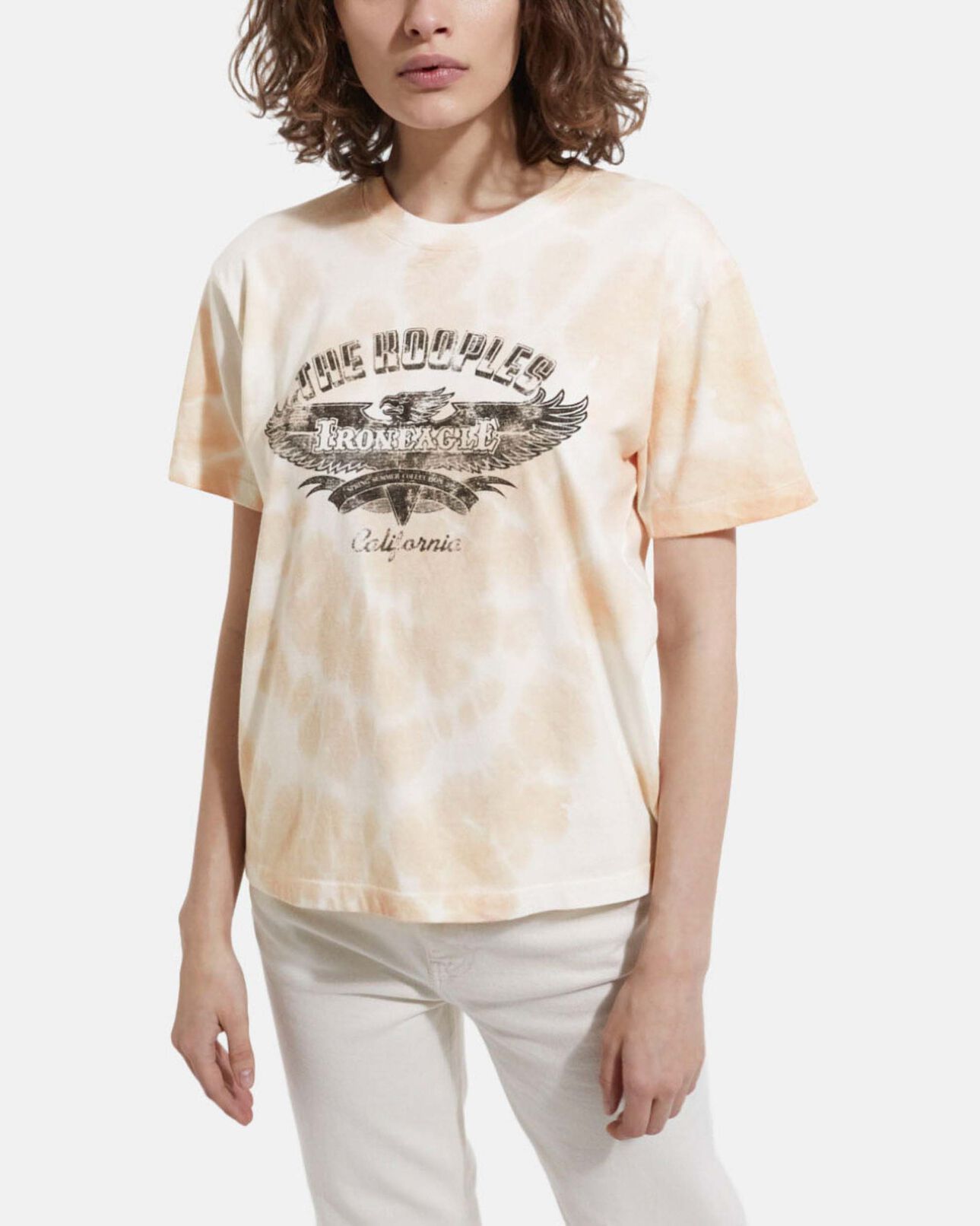 The Kooples FEMME ORANGE ECRU t-shirt femme orange effet tie - dye
