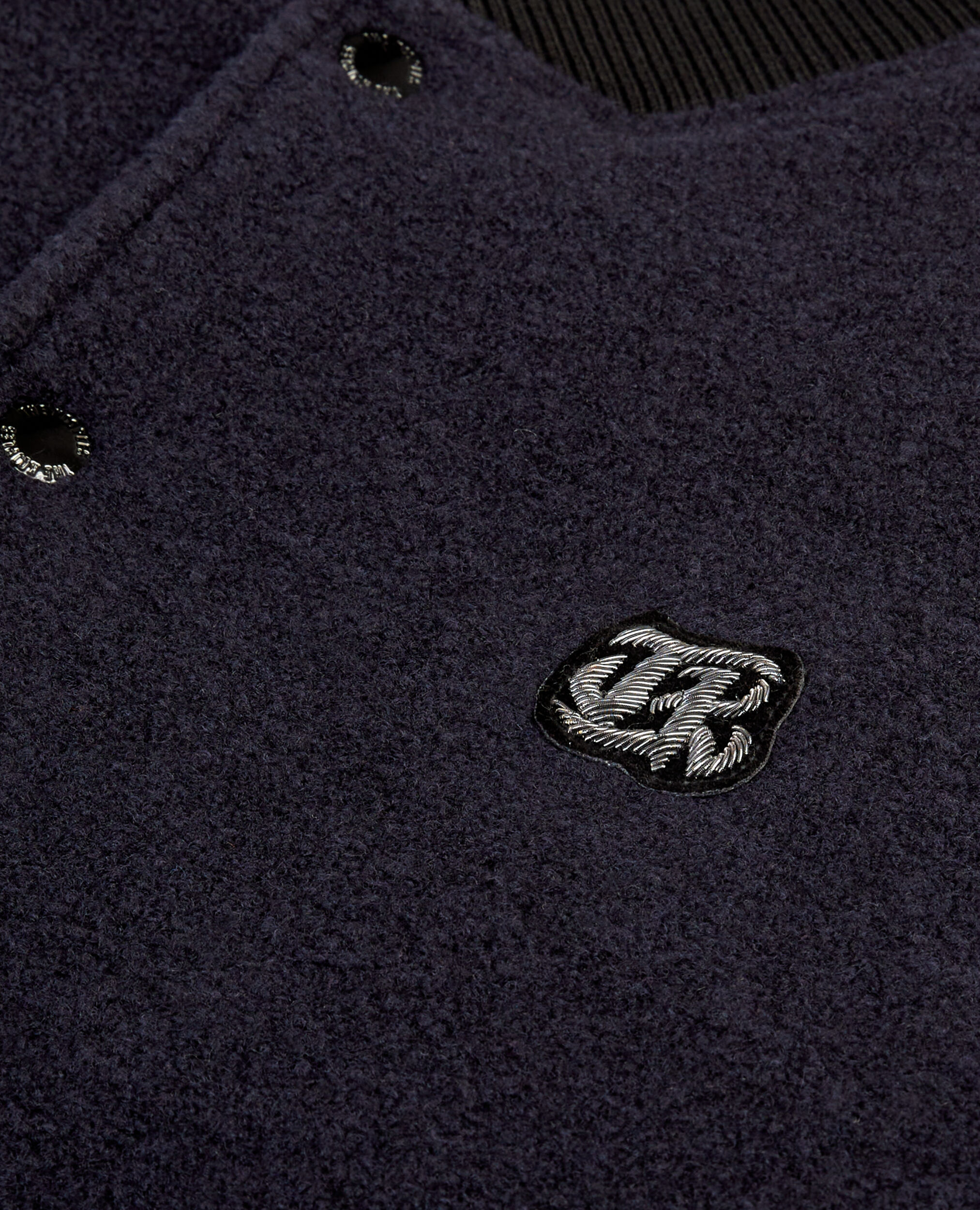 Blouson en tissu bouclette bleu marine, DARK NAVY, hi-res image number null