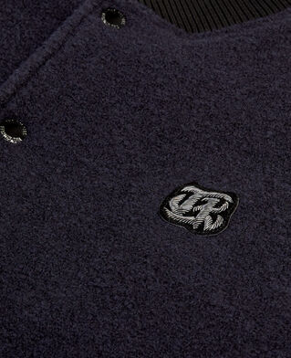 The Kooples HOMME DARK NAVY blouson en tissu bouclette bleu marine