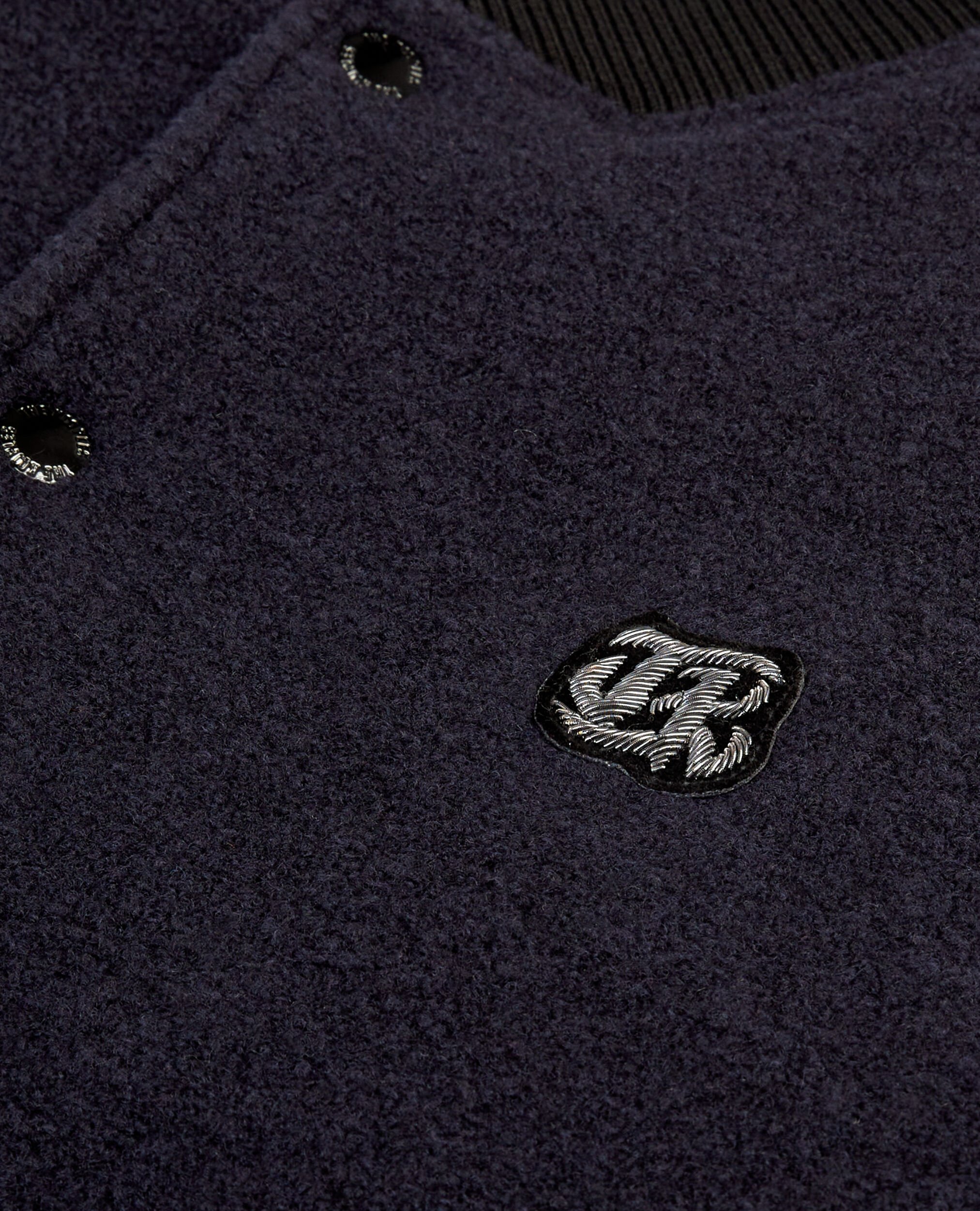 Blouson en tissu bouclette bleu marine, DARK NAVY, hi-res image number null