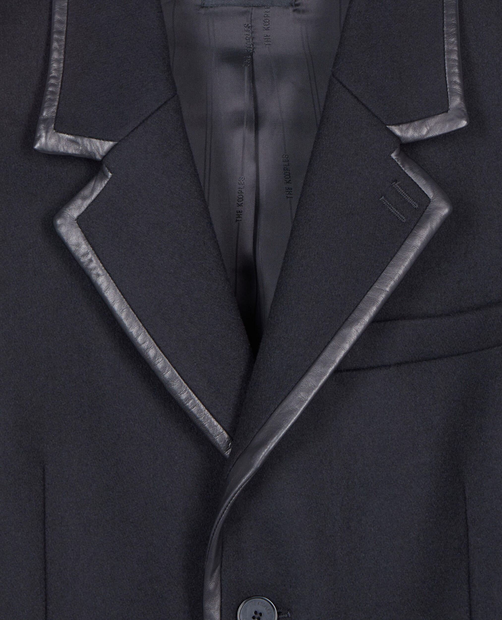 Long black wool blend coat, BLACK, hi-res image number null