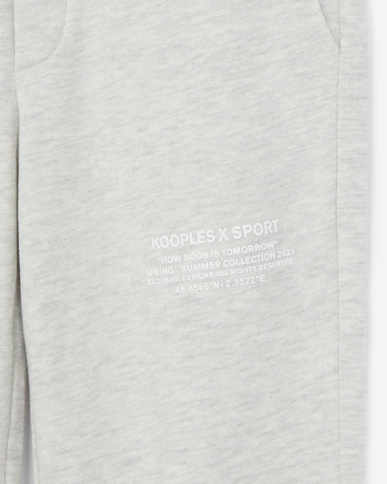 Jogging gris à détail logo gomme, LIGHT GREY MELANGE, hi-res image number null