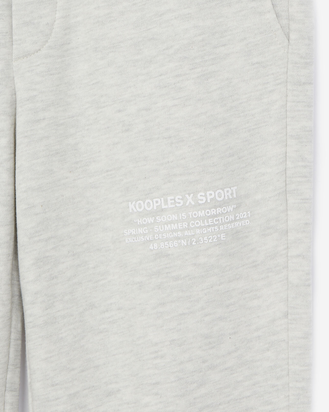 The Kooples WOMEN LIGHT GREY MELANGE gray joggers with rubber logo