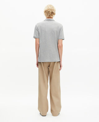 The Kooples H GREY MELANGE honeycomb polo shirt with grey crest