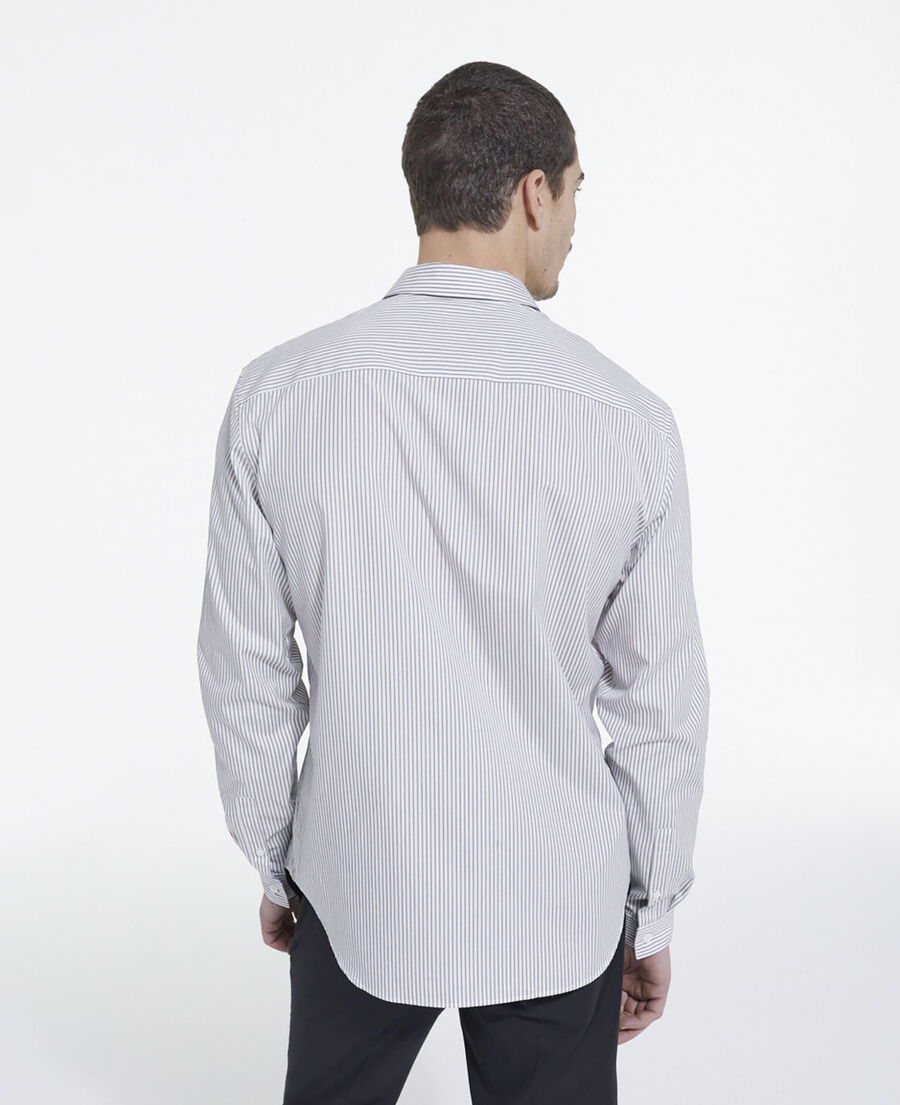 The Kooples HOMME GREY-WHITE chemise col classique à rayures