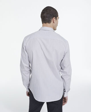 The Kooples HOMME GREY-WHITE chemise col classique à rayures