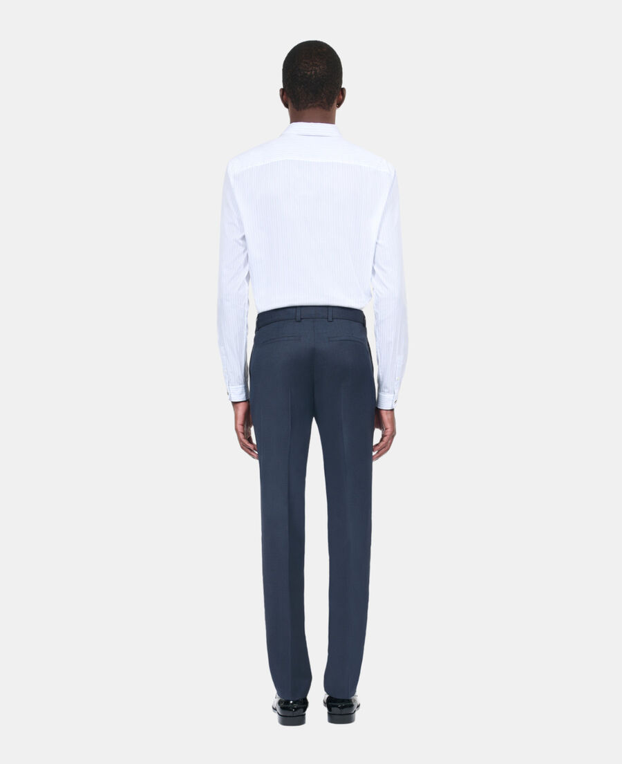 The Kooples HOMME NAVY pantalon de costume en laine bleu marine