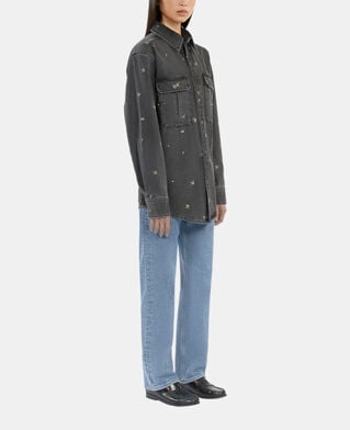 The Kooples FEMME GREY surchemise en denim gris