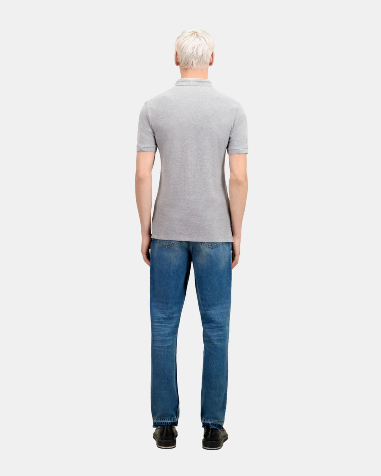 The Kooples MEN GREY / GREEN grey cotton polo t-shirt