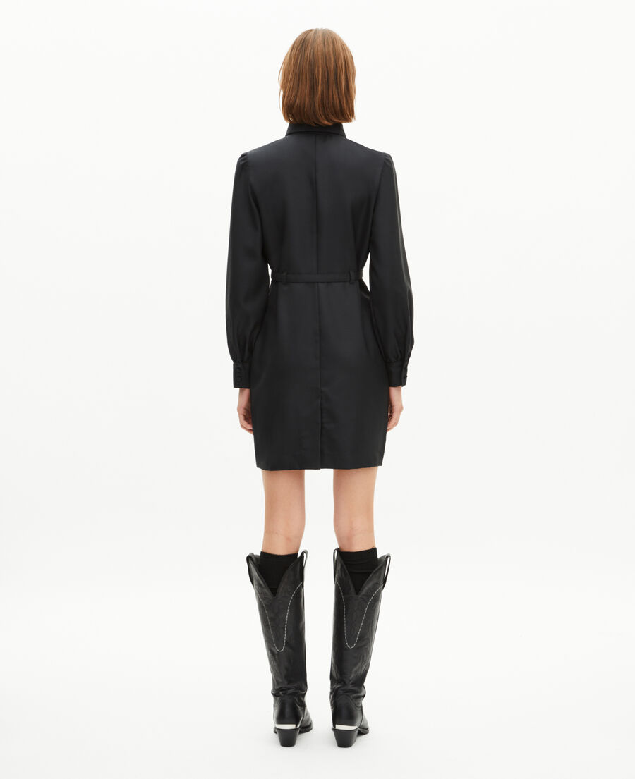 The Kooples WOMEN BLACK short black wool-blend dress