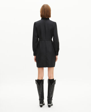 The Kooples WOMEN BLACK short black wool-blend dress