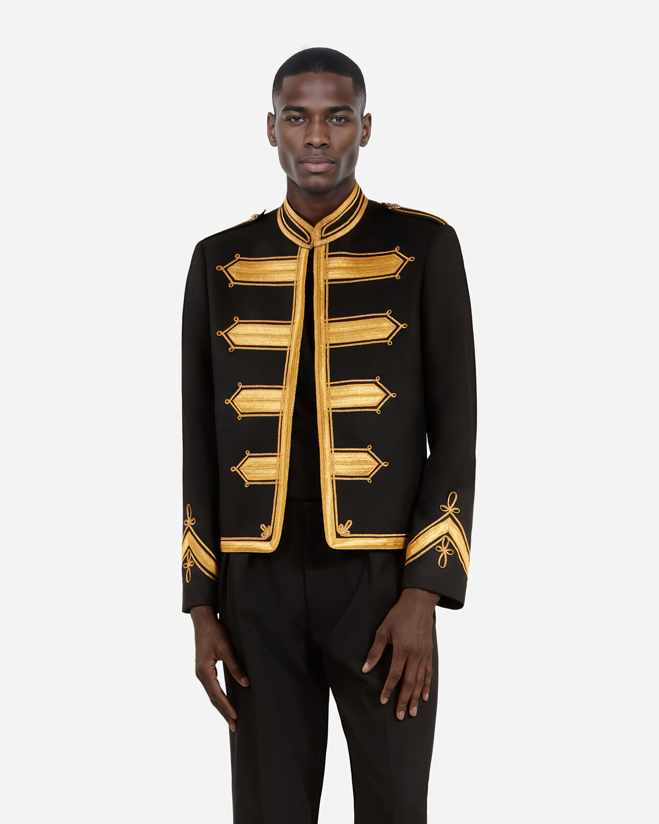 The Kooples HERREN BLACK schwarze jacke im offizierstil aus wolle
