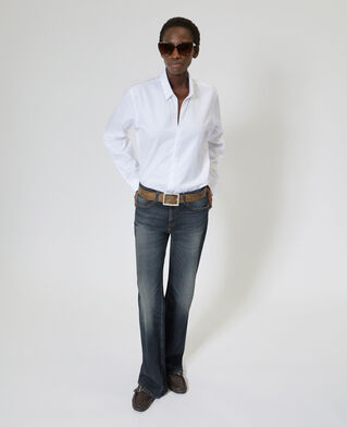 The Kooples WOMEN MEDIUM BLUE bootcut jeans with blue abrasions