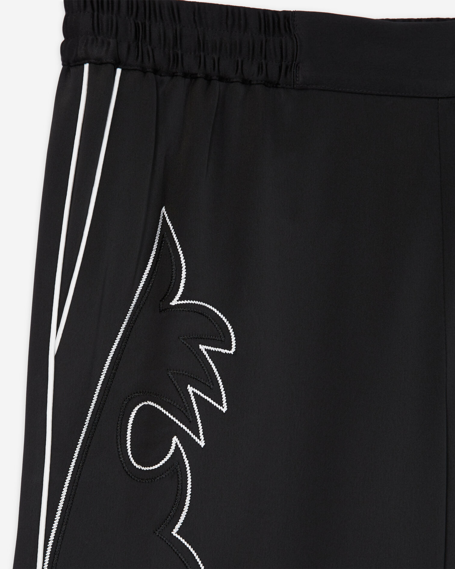 Pantalon noir avec broderie Western, BLACK, hi-res image number null