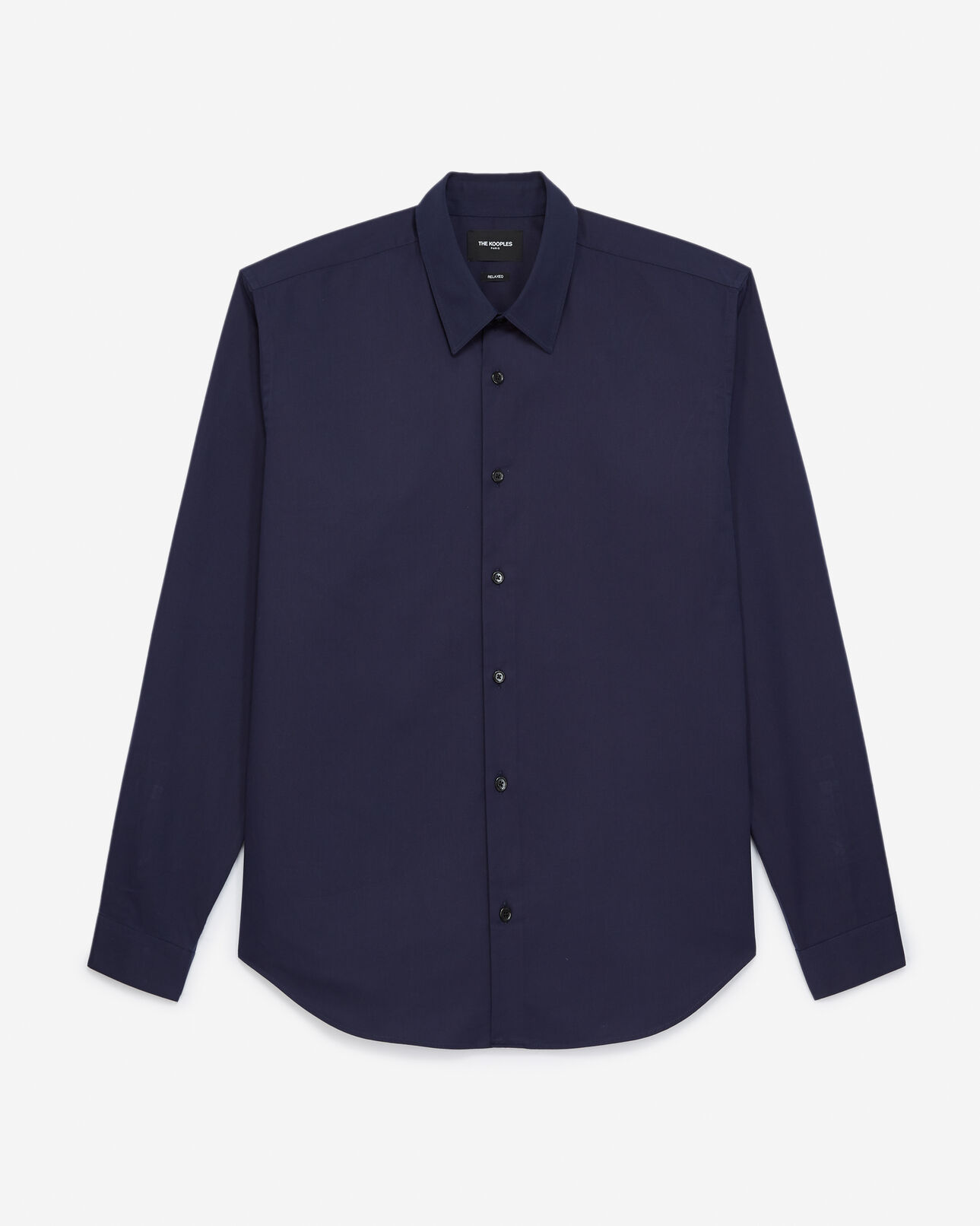 The Kooples HERREN NAVY baumwollhemd marineblau geknöpft
