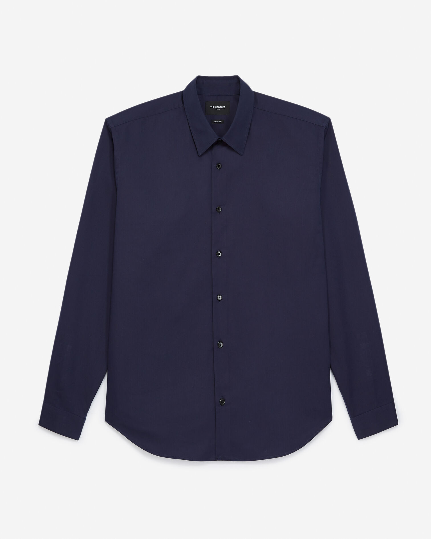 Buttoned navy blue shirt in cotton, NAVY, hi-res image number null