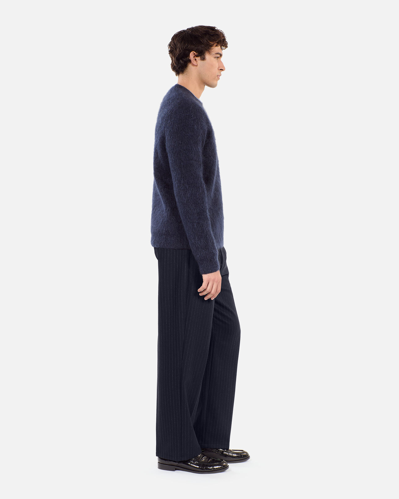 The Kooples HOMME DARK NAVY pantalon large à rayures bleu marine