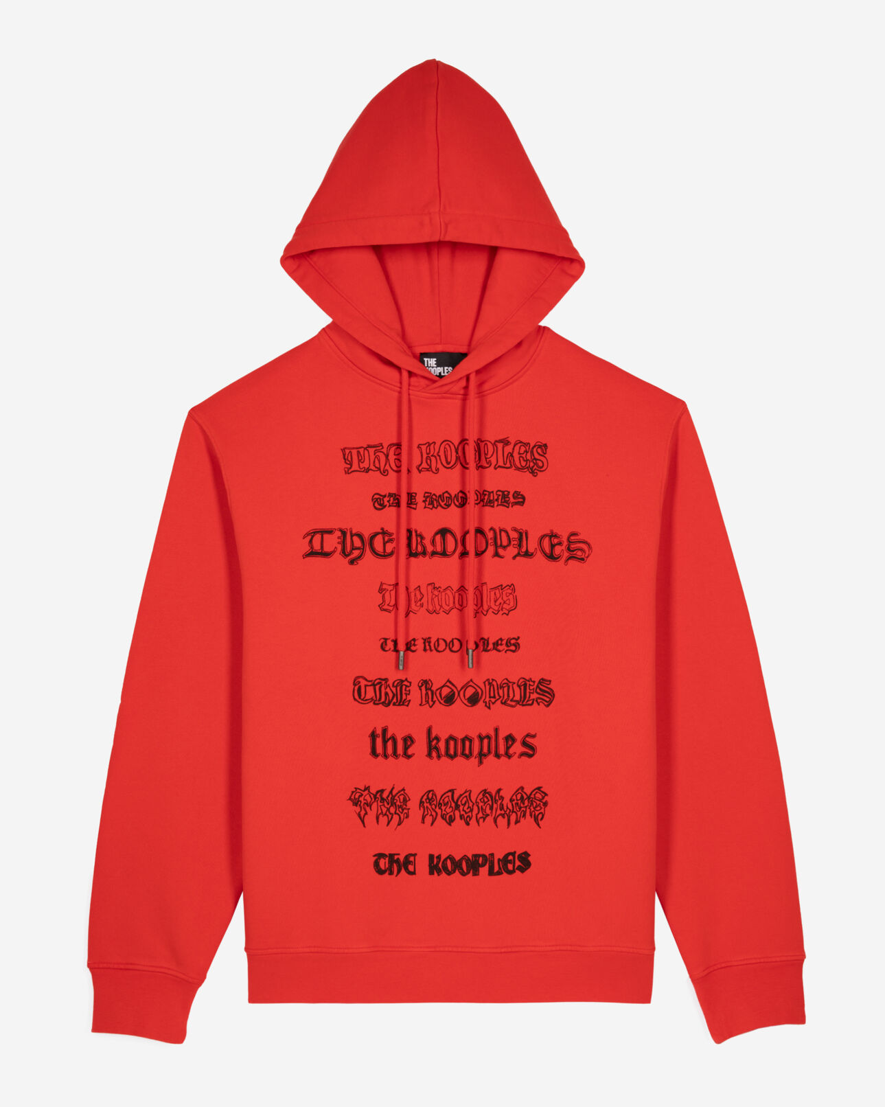 The Kooples H RED hooded sweatshirt with red screen print