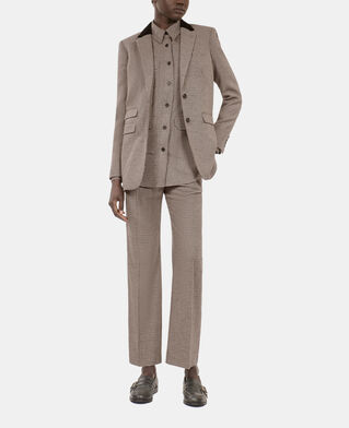 The Kooples WOMEN BEIGE-BROWN beige houndstooth suit jacket