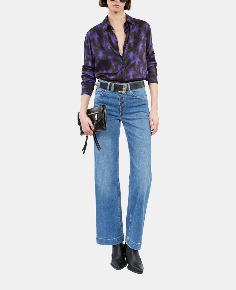 The Kooples DAMEN BLACK /LIGHT PINK / BLUE bedrucktes hemd