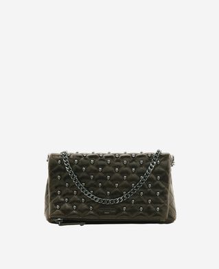 The Kooples FEMME OLIVE pochette héritage small en cuir verte
