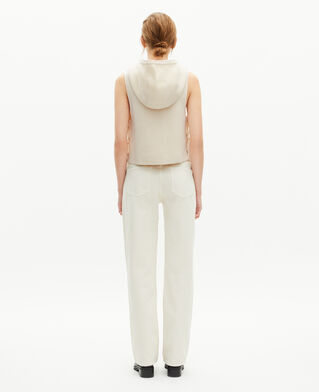 The Kooples FEMME ECRU pull sans manches pull en laine et coton écru