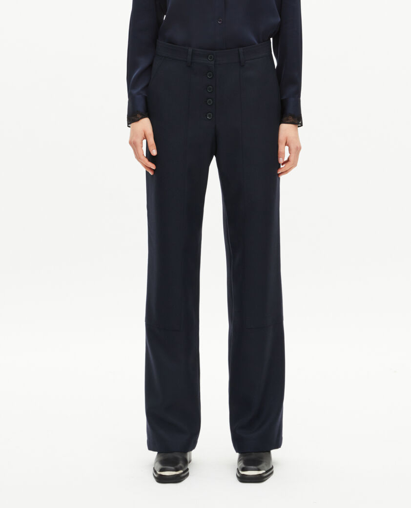 The Kooples WOMEN NAVY navy button-down pants