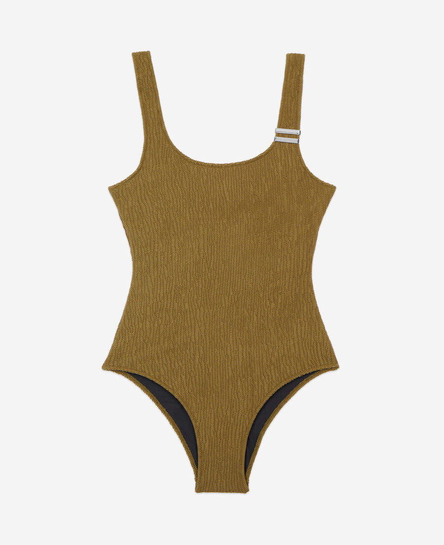 The Kooples F KAKI the kooples x luz one-piece swimsuit with khaki straps
