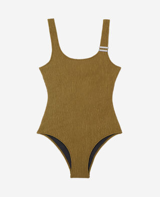 The Kooples F KAKI the kooples x luz one-piece swimsuit with khaki straps