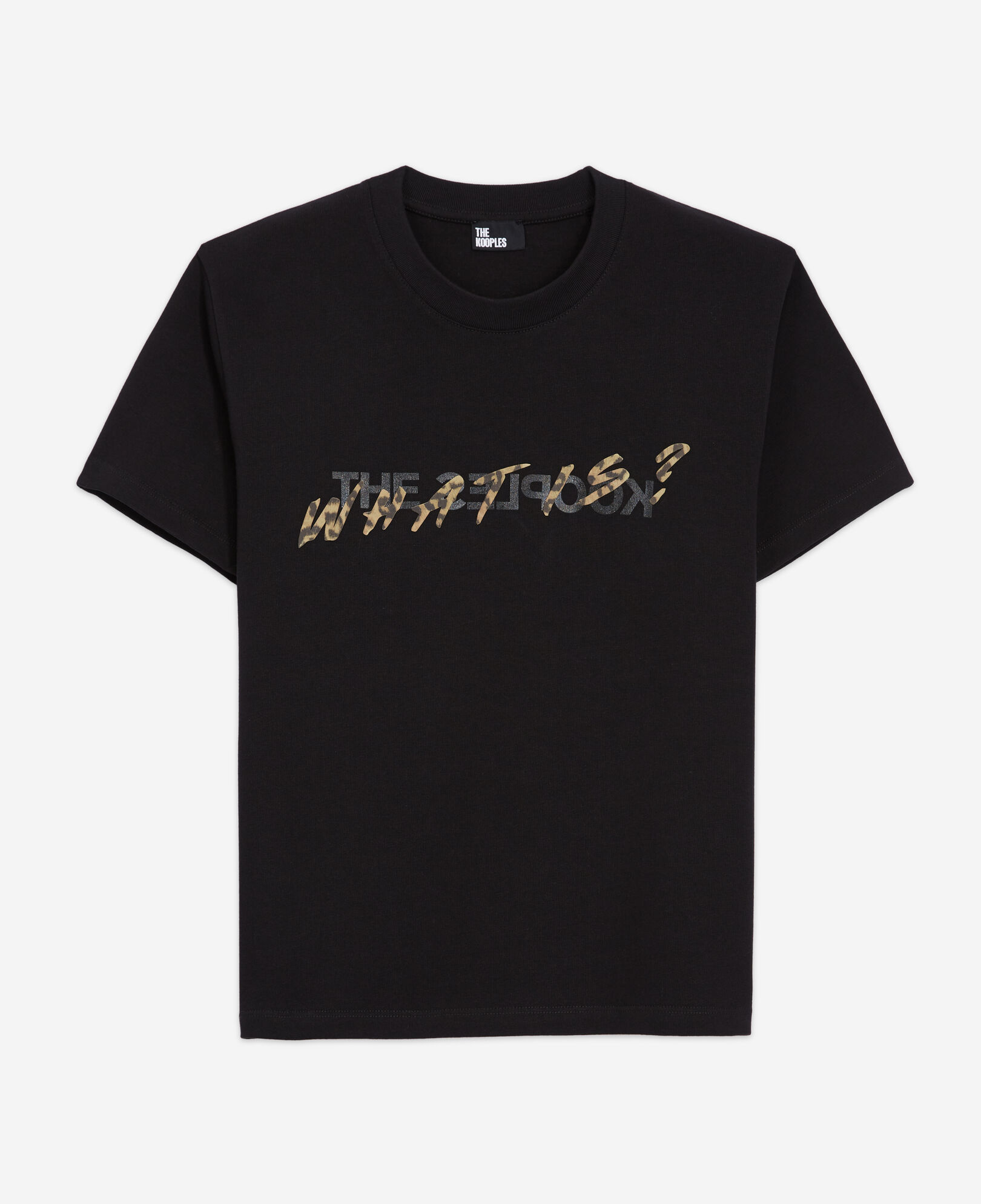 T-SHIRT FEMME WHAT IS NOIR ET LÉOPARD