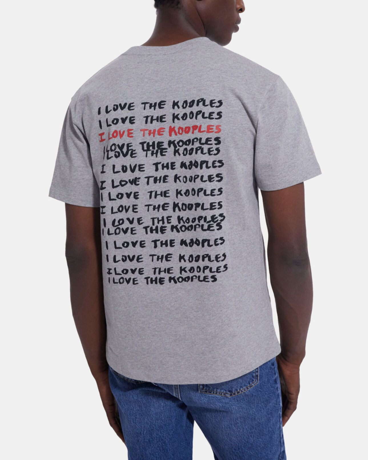 The Kooples HOMME GREY MELANGE t-shirt i love kooples gris