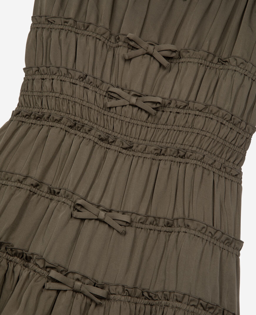 The Kooples FEMME KAKI STONE robe courte avec nœuds kaki