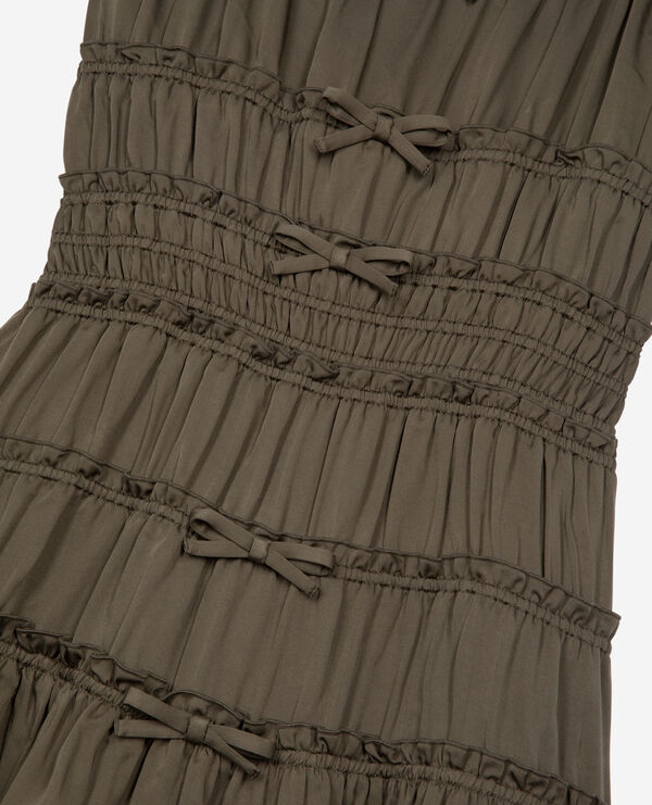 The Kooples DAMEN KAKI STONE kurzes kleid mit schleifen in khaki
