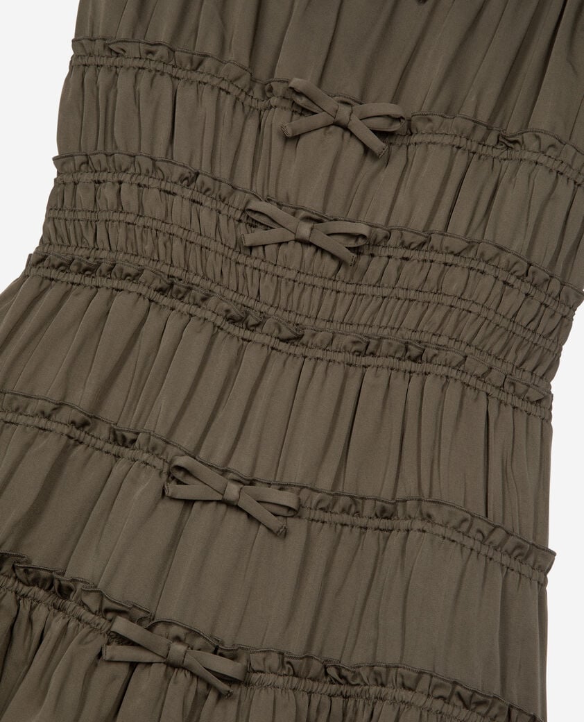 The Kooples FEMME KAKI STONE robe courte avec nœuds kaki
