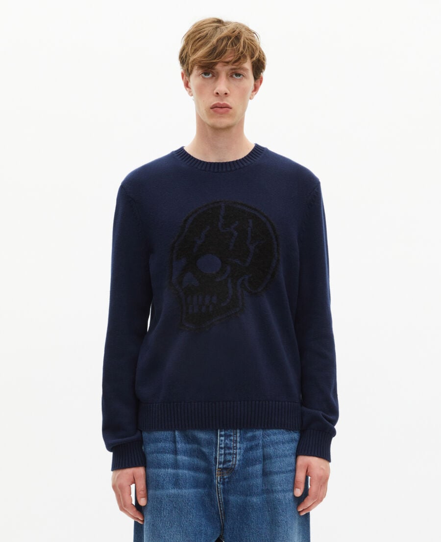 The Kooples HOMME NAVY pull t&ecirc;te de mort marine