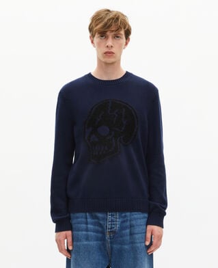The Kooples HOMME NAVY pull t&ecirc;te de mort marine
