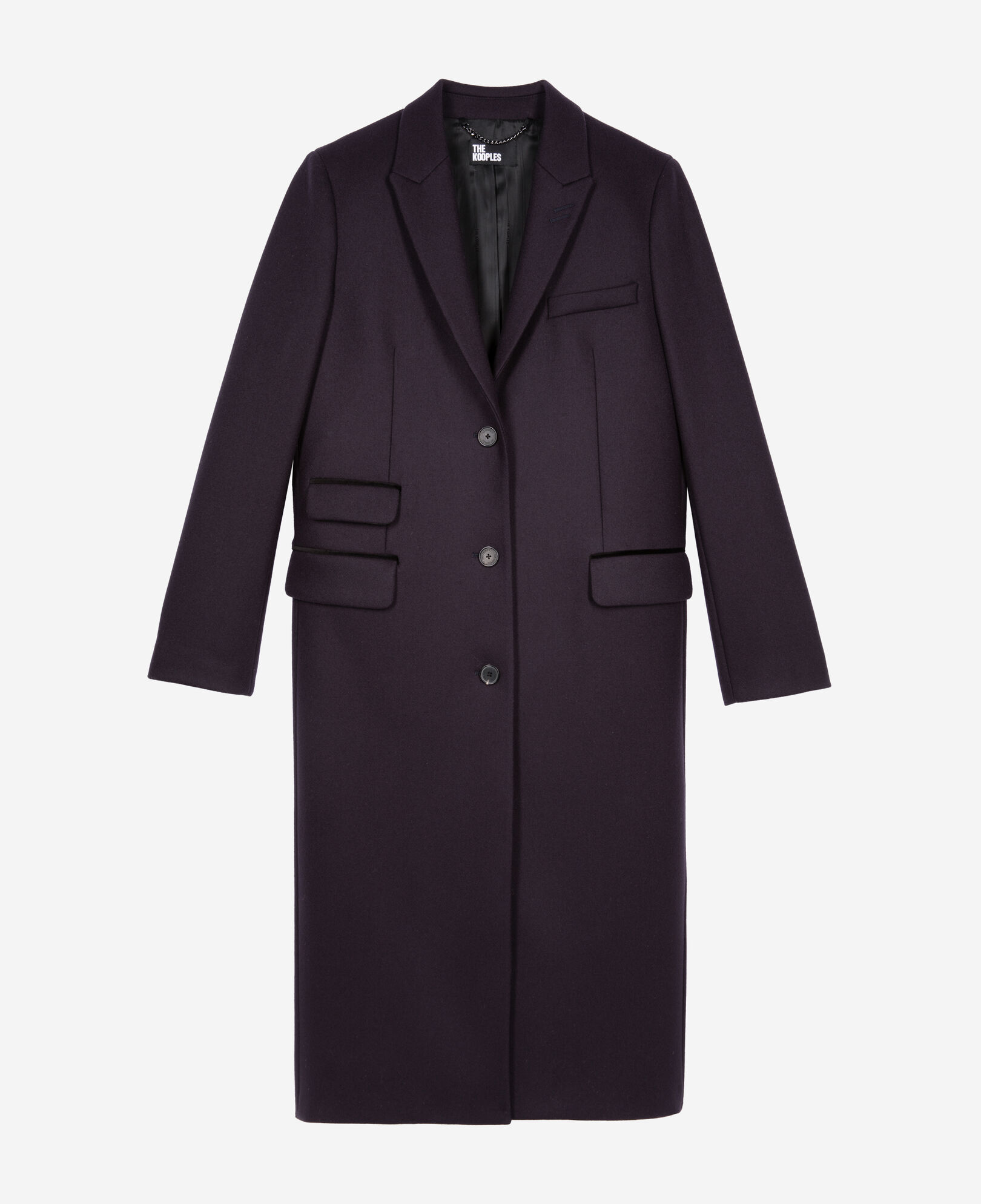 The Kooples WOMEN NAVY long navy blue wool-blend coat