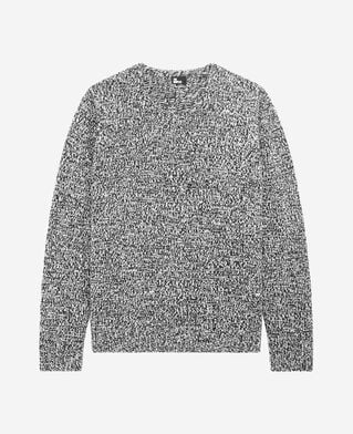 The Kooples MEN BLACK WHITE black and white wool sweater