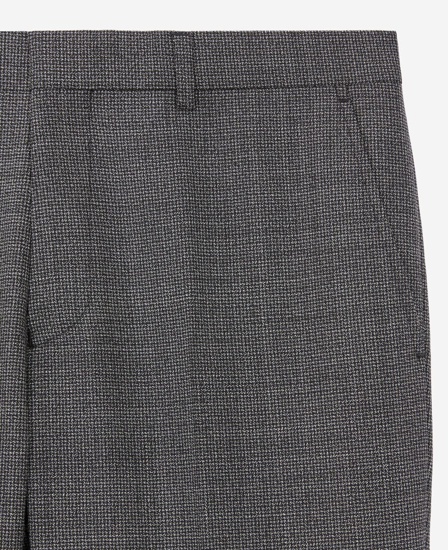 The Kooples HERREN BLACK-ECRU schwarze anzughose aus wolle mit motiven