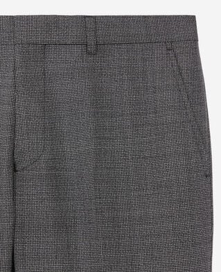 The Kooples HERREN BLACK-ECRU schwarze anzughose aus wolle mit motiven