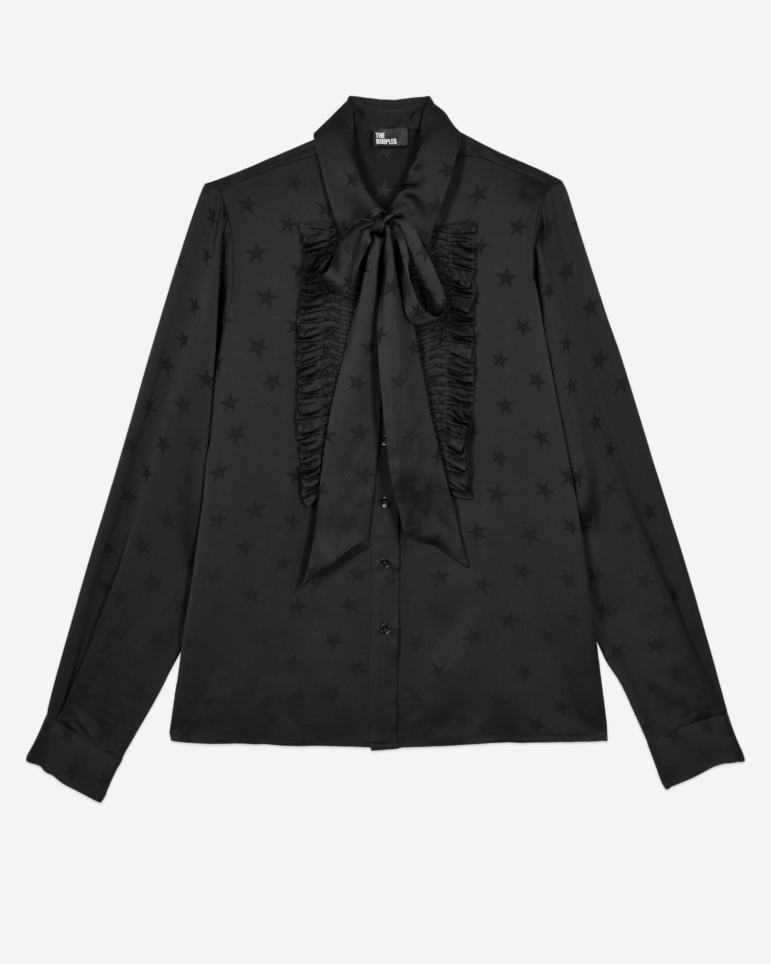 Chemise jacquard noire, BLACK, hi-res image number null
