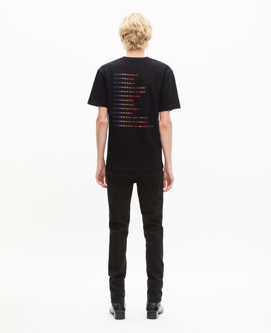 The Kooples H BLACK t-shirt with multicolored black logo